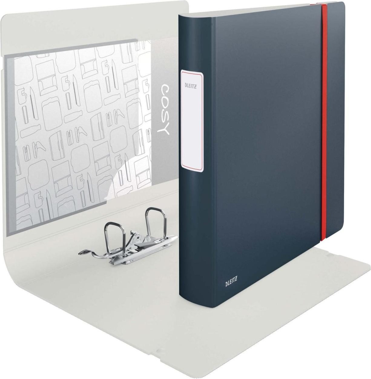 Thumbnail - LEITZ Ordner Rückenbreite 6.5 cm DIN A4 stabile Pappe samtgrau