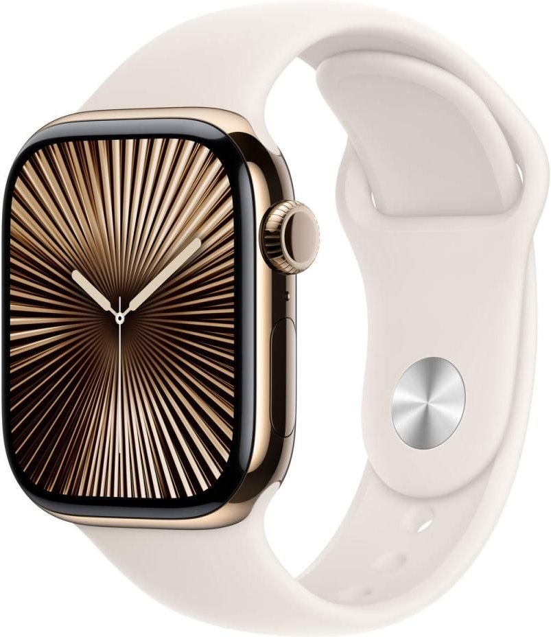 Apple Watch Series 10 Titan Gold (GPS + Cellular) 42mm (Sportarmband polarstern) M/L