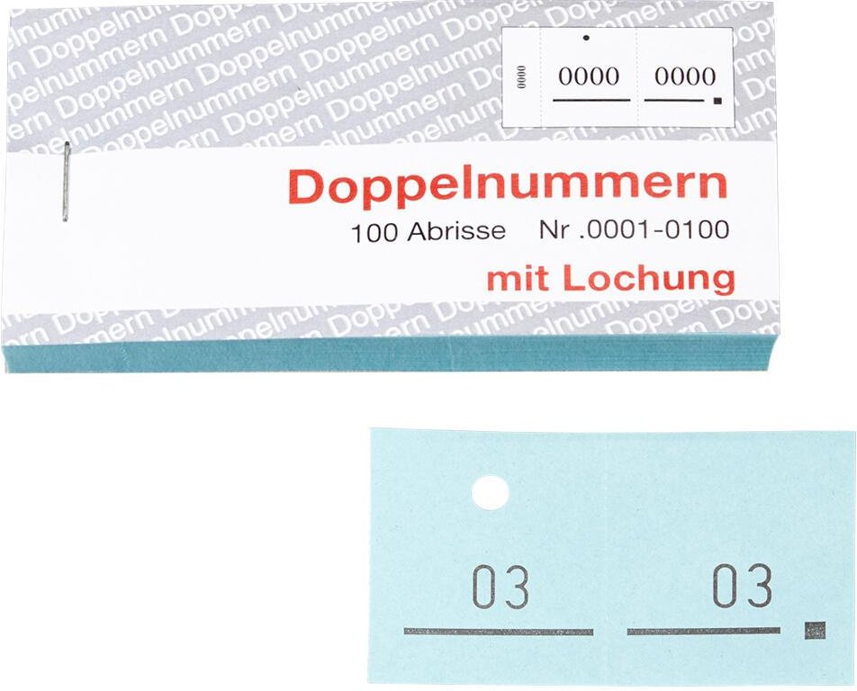 WOLF & APPENZELLER Doppelnummernblöcke 01-100, 101-200, 201-300, 301-400, 401-500