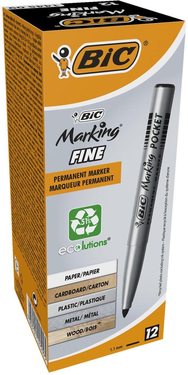 Thumbnail - BIC® Permanentmarker 1.0 mm Schwarz