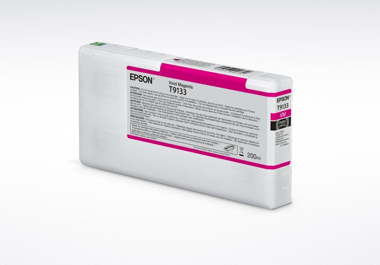 Epson Original T9133 Druckerpatrone Vivid magenta 200ml (C13T913300)