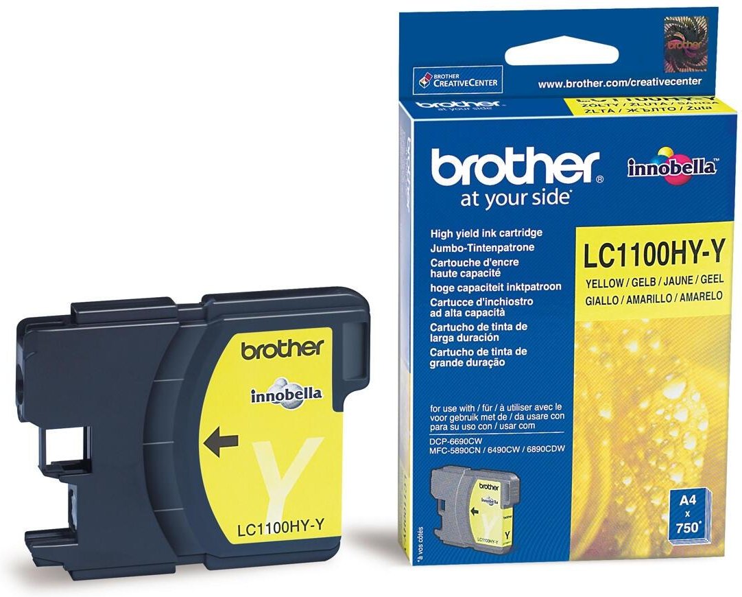 Brother Original LC-1100HYY Druckerpatrone gelb 750 Seiten (LC1100HYY)