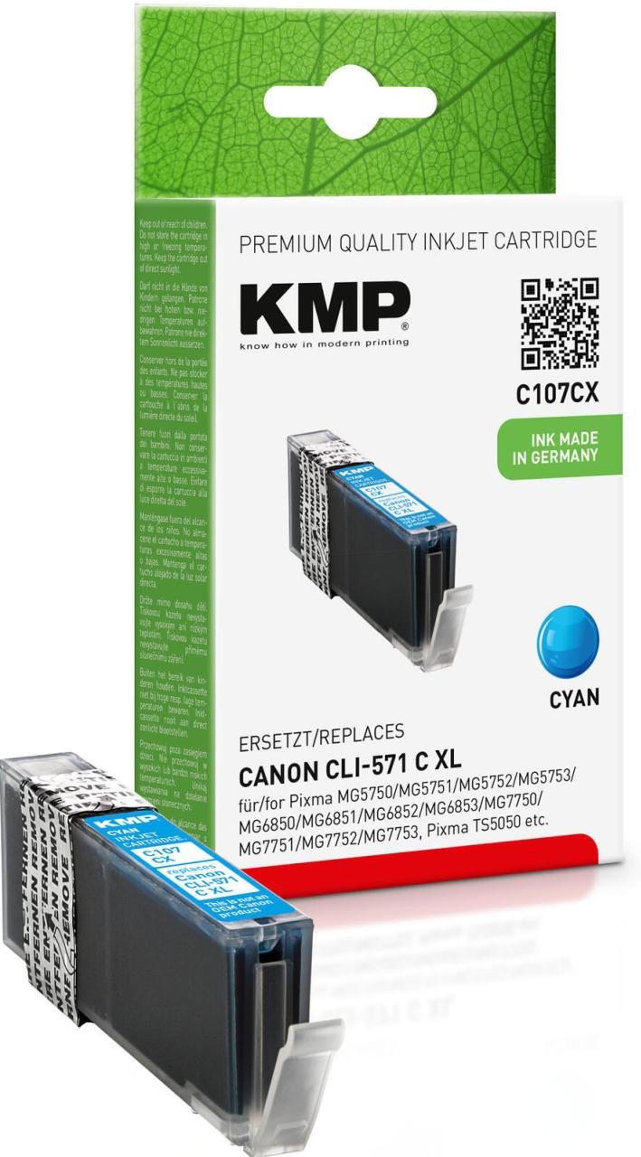 KMP Druckerpatrone C107CX cyan kompatibel zu Canon CLI-571 XL C