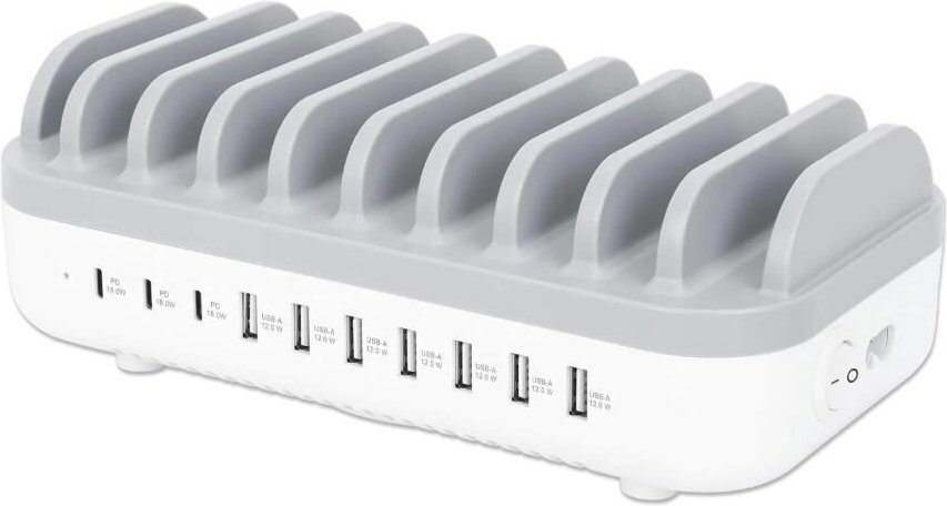 Manhattan 10-Port USB Power Delivery-Ladestation - 120 W