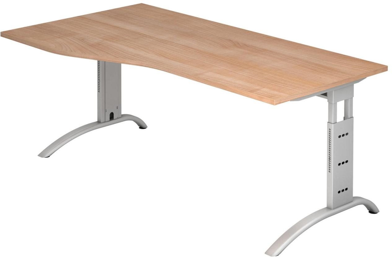 HAMMERBACHER VFS18/N/S höhenverstellbarer Schreibtisch 65 - 85 cm nussbaum / silber
