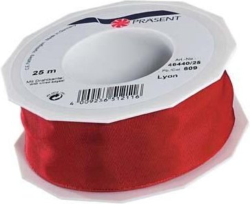 Thumbnail - PRÄSENT Geschenkband Lyon 40 mm x 25 m rot