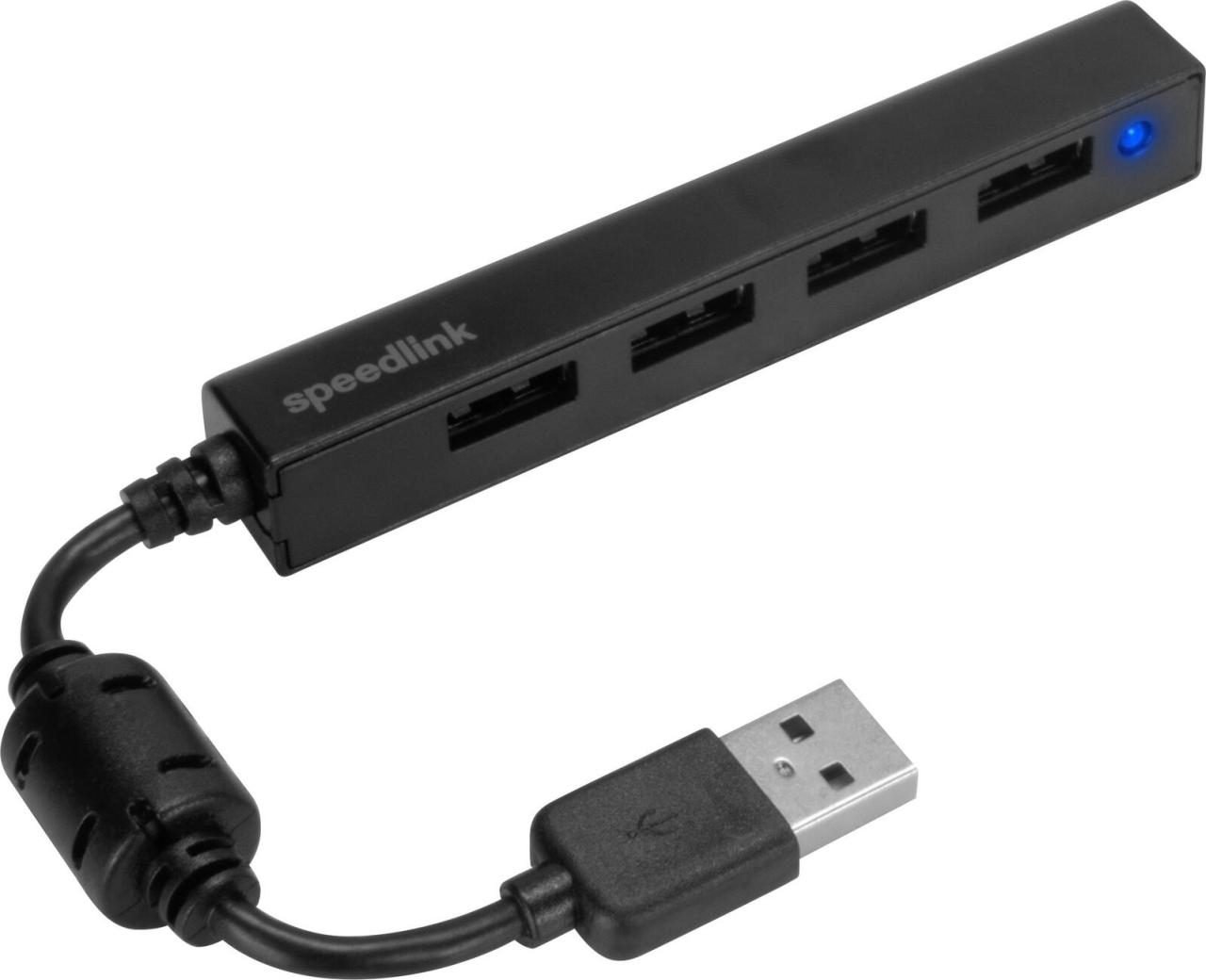 Speedlink SNAPPY SLIM USB Hub 4-Port, schwarz