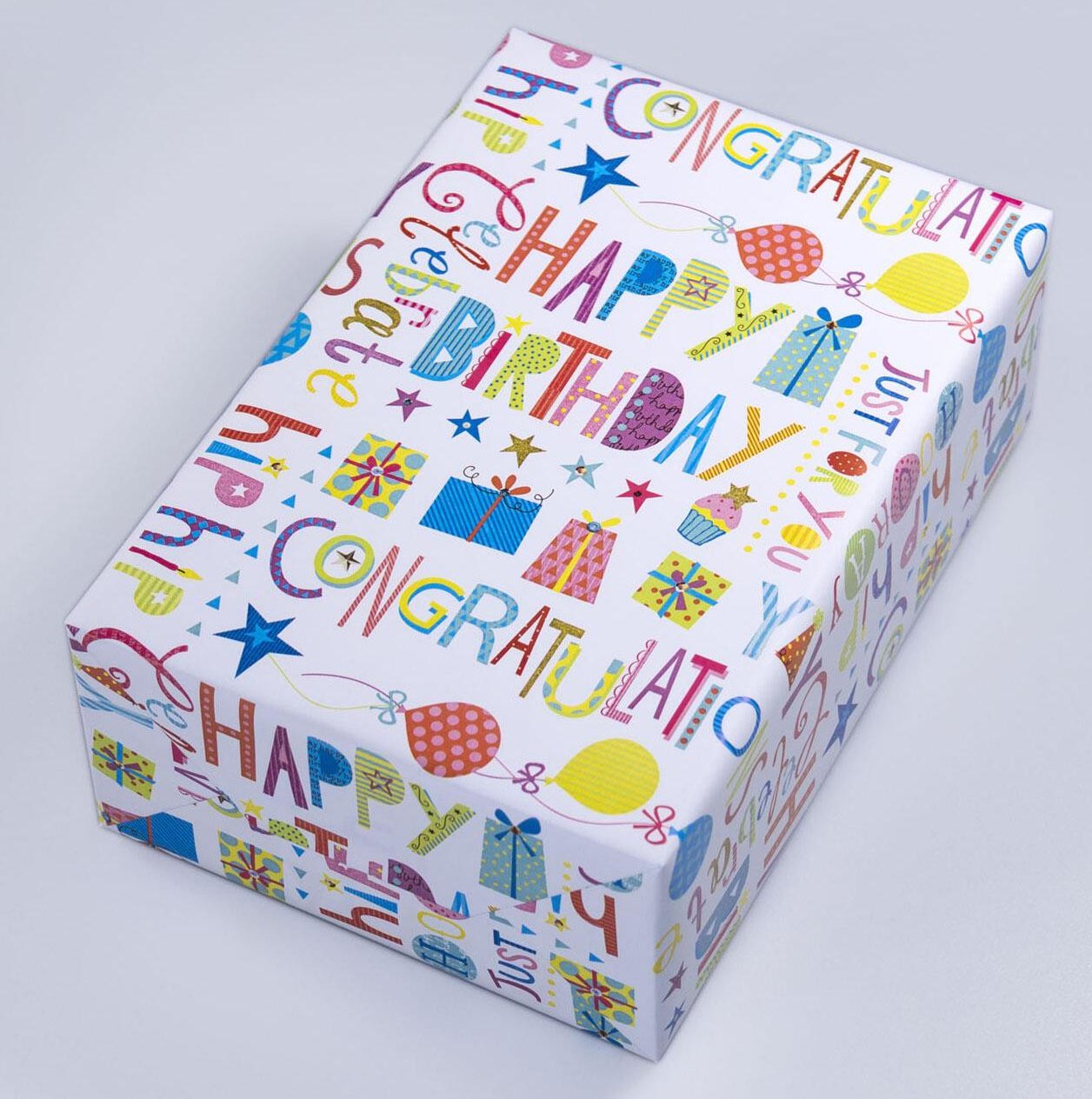 Thumbnail - JUNG SCHÖNER VERPACKEN Geschenkpapier 50 cm x 20 m weiß/grün/rot/blau/gelb