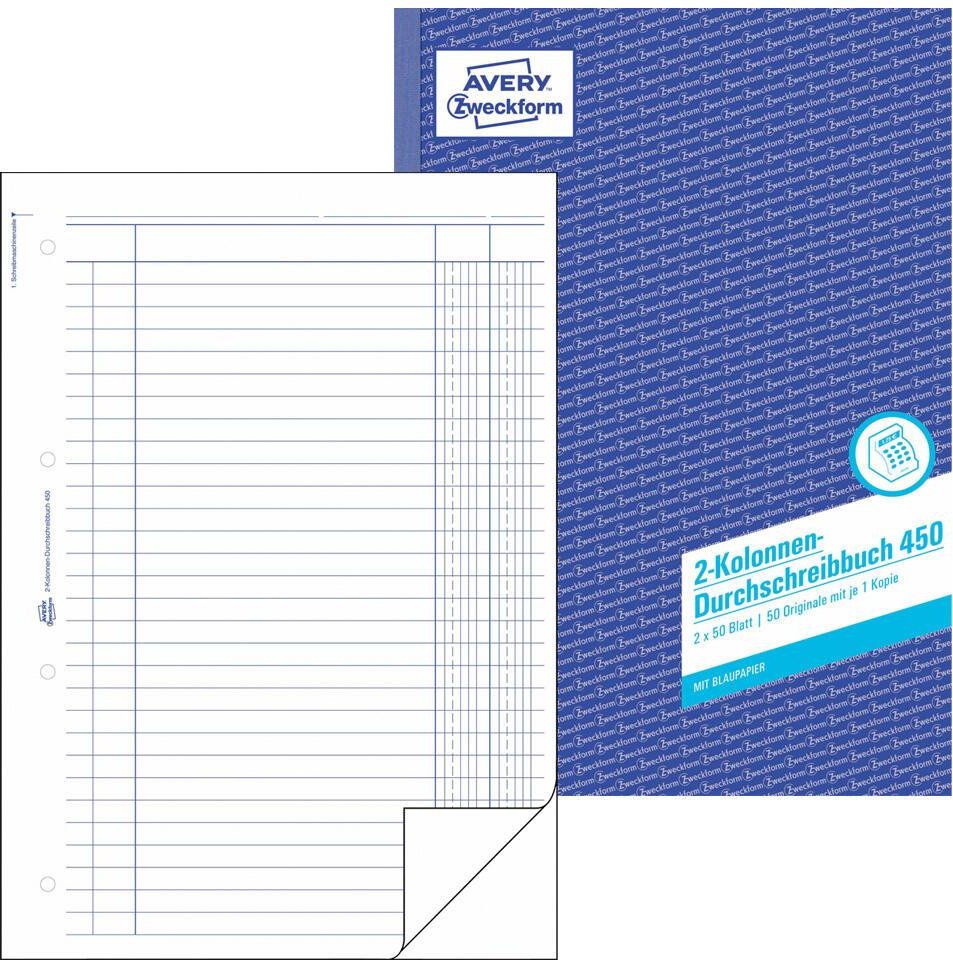 Thumbnail - AVERY Zweckform Formularbuch Kolonnen-Durchschreibebuch DIN A4 2x 50 Seiten