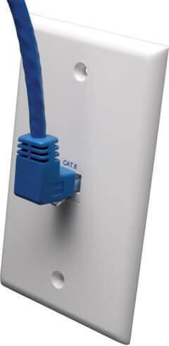 Eaton Tripp Lite Series Up-Angle Cat6 Gigabit Molded UTP Ethernet Kabel (RJ45 Right-Angle Up M zu RJ45 M), Blue, 5 ft. (