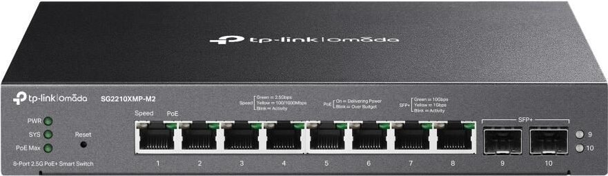 TP-Link Omada SG2210XMP-M2 8-Port Switch, 2x SFP+, PoE+