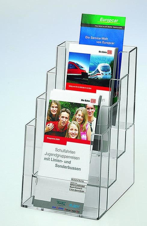 helit Tischprospekthalter A5 4-Fach transparent