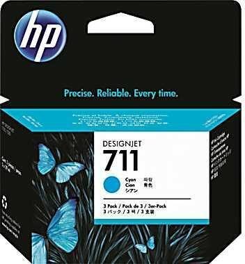 HP Original 711 Druckerpatrone - cyan 3er Pack (CZ134A)