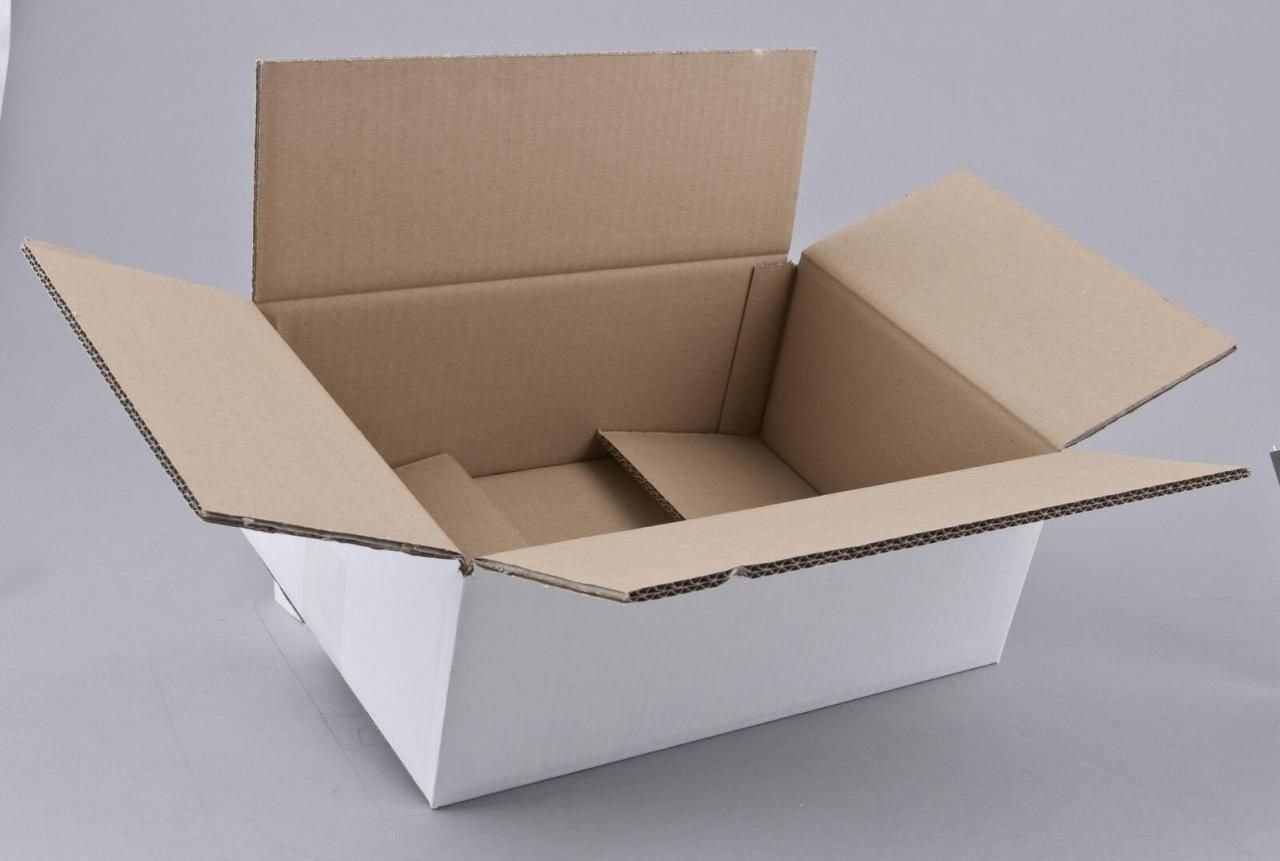 Nestler Wellpapp-Faltkartons 2-wellig weiß 35,0 x 25,0 x 12,0 cm