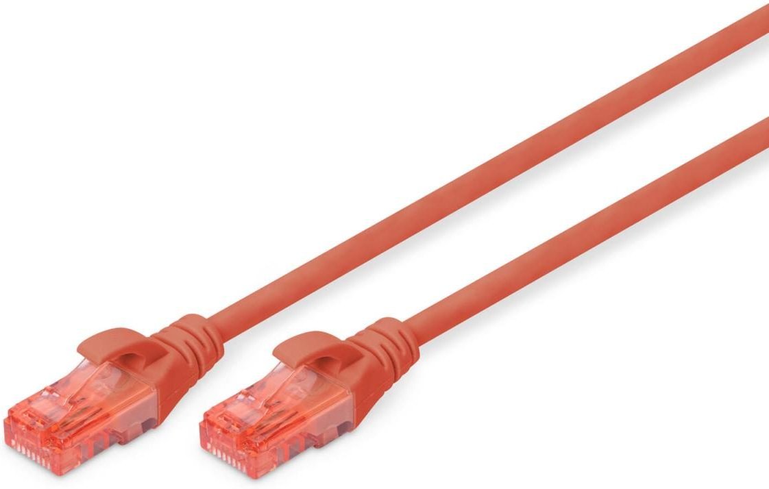 DIGITUS Patch-Kabel RJ-45 (M) zu RJ-45 (M) 1m Kupfer U/UTP Cat 6 rot (DK-1617-010/R)