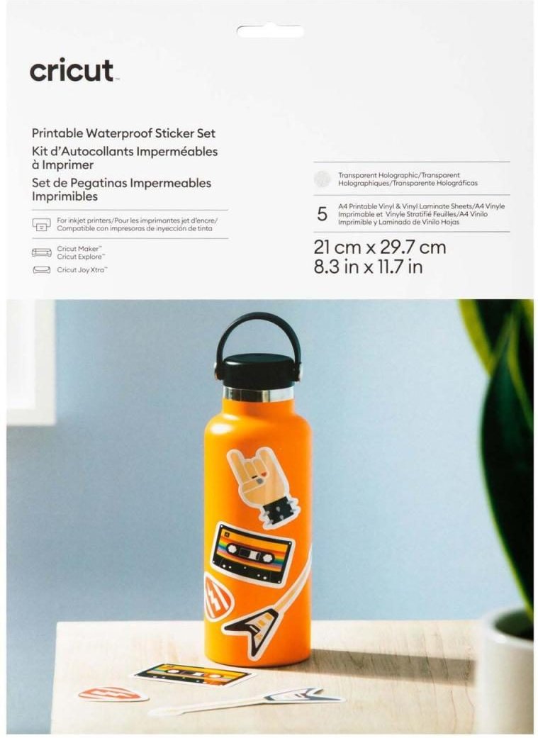 Cricut bedruckbare Aufkleberfolie für Schneideplotter transparent holografisch