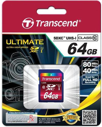 Transcend SDXC10U1 Speicherkarte 64 GB