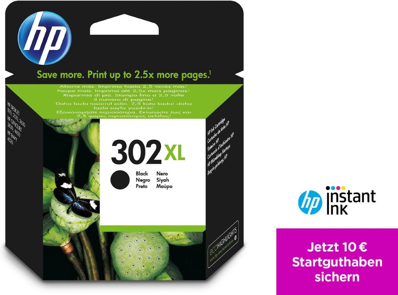 HP Original 302XL Druckerpatrone - schwarz (F6U68AE)