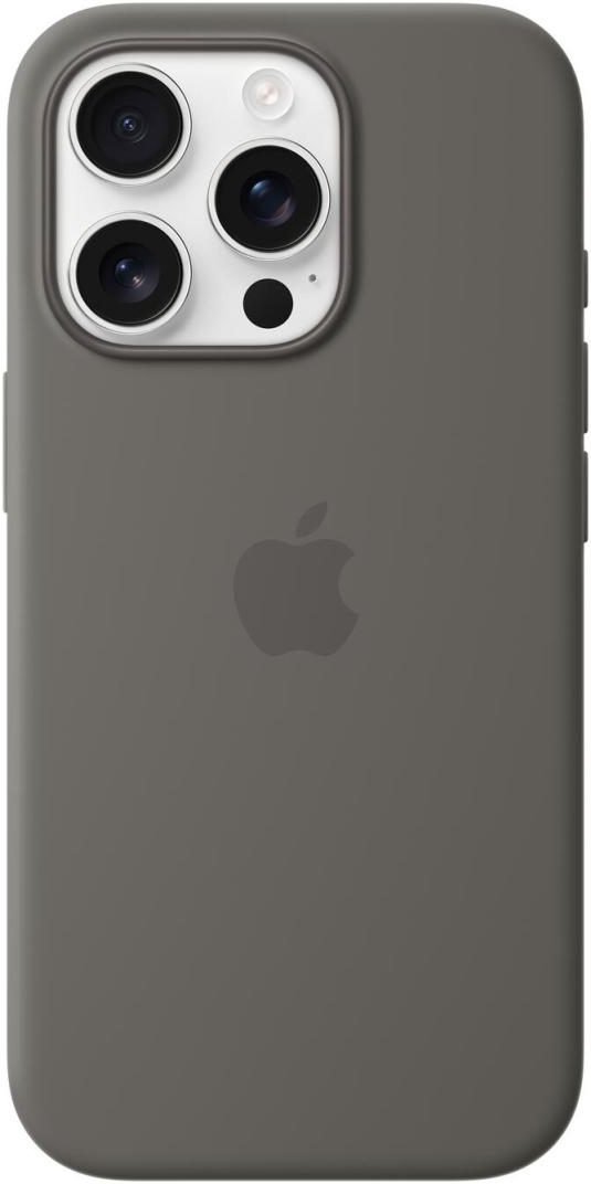 Apple Silikon Case iPhone 16 Pro mit MagSafe (steingrau)