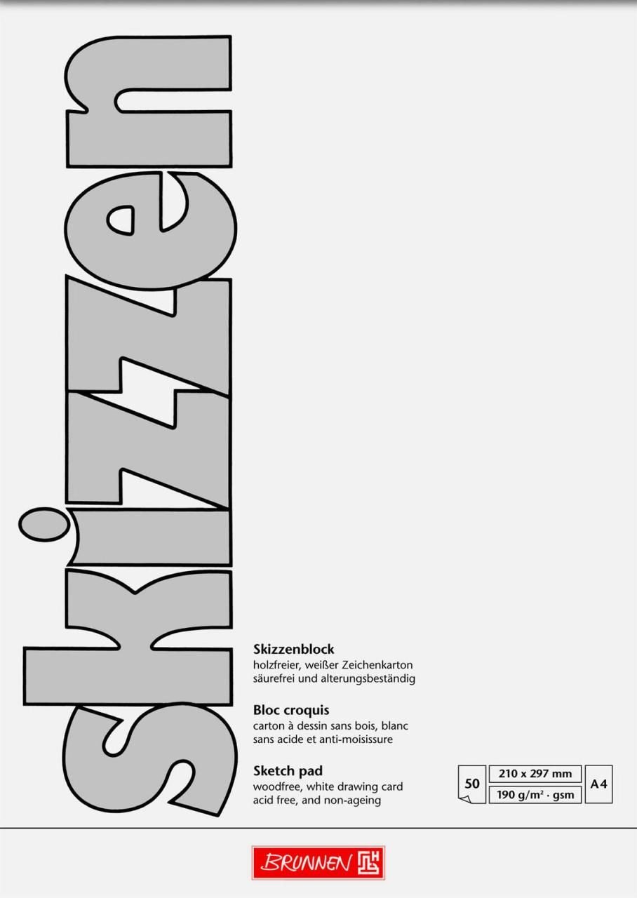 BRUNNEN Skizzenblöcke DIN A4, 50 Blatt