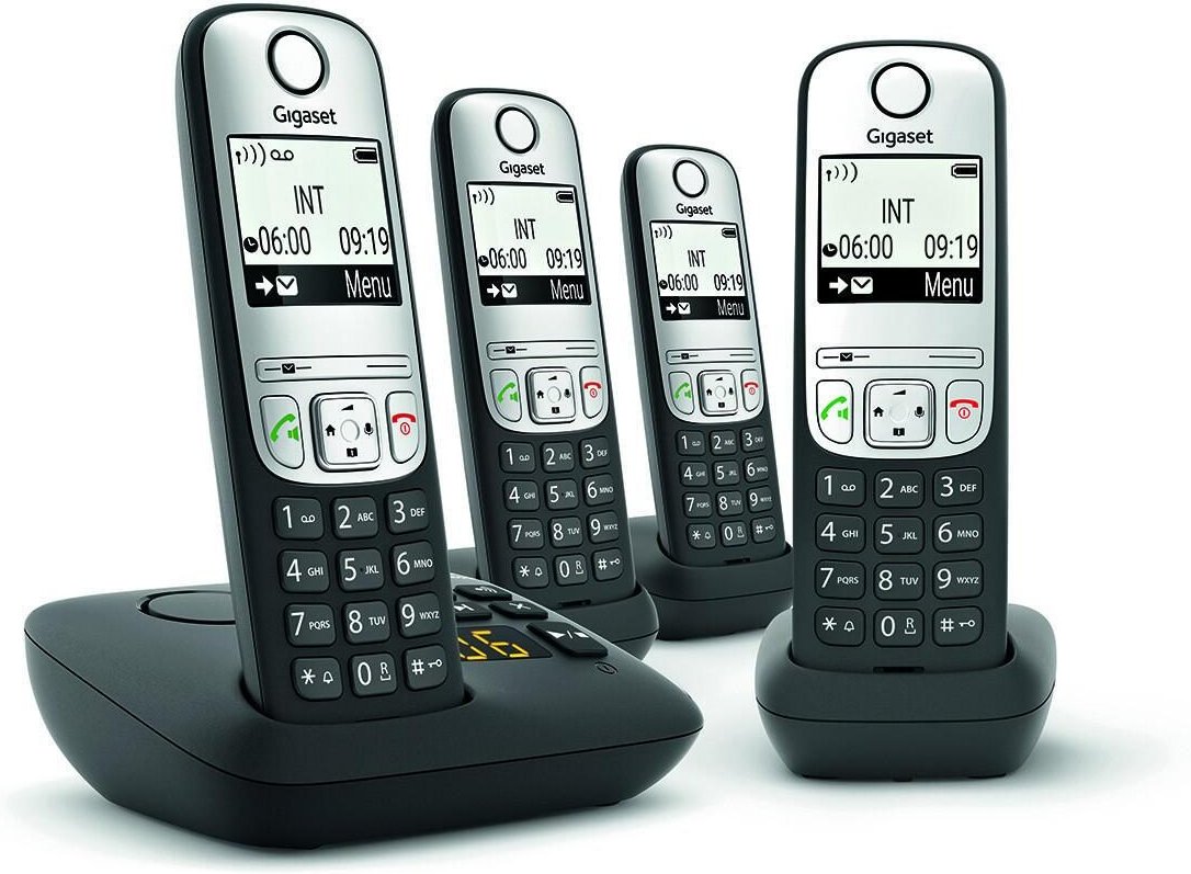 Gigaset A690A Quattro Schnurlostelefon mit Anrufbeantworter - Schwarz