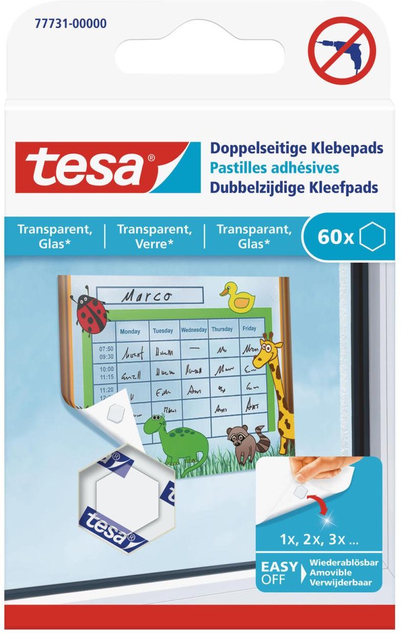 Thumbnail - tesa doppelseitige Klebepads 1.1 cm x 1.1 cm transparent