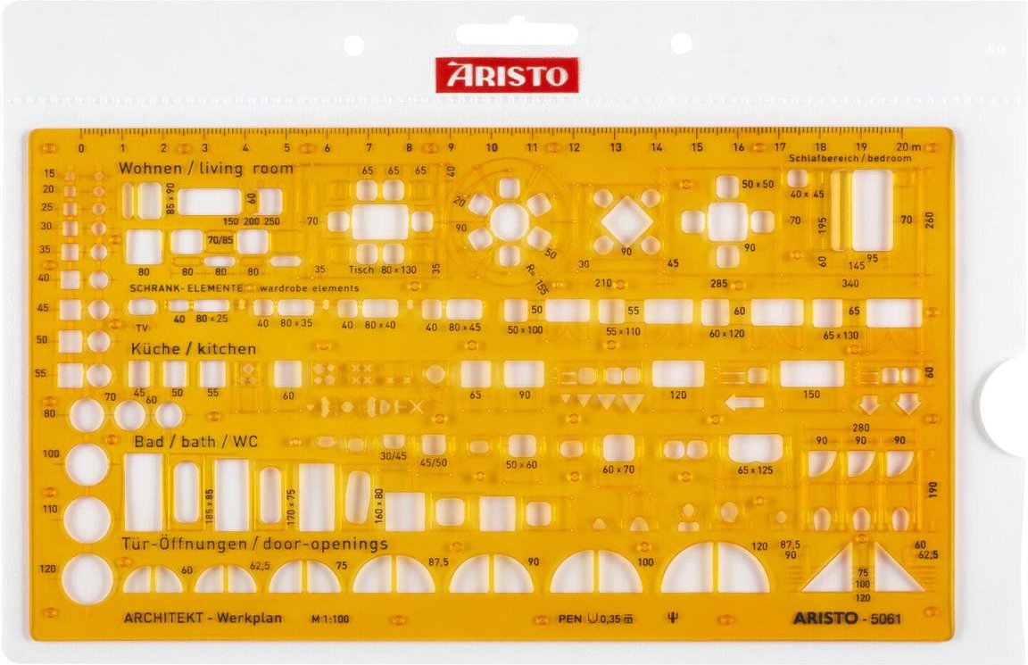 Thumbnail - ARISTO Zeichenschablone gelb-transparent