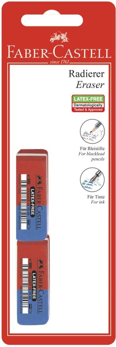 FABER-CASTELL Radiergummis rot/blau