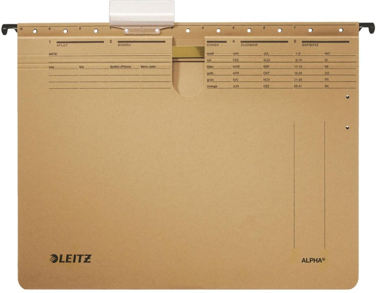 LEITZ Alpha Hängehefter kaufmännische Heftung DIN A4 naturbraun