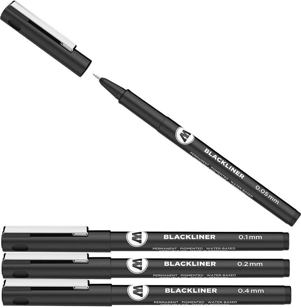 Thumbnail - MOLOTOW Blackliner Fineliner-Set 0.05 + 0.1 + 0.2 + 0.4 mm Schwarz