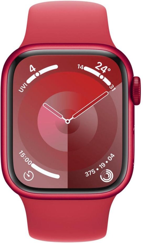 Apple Watch Series 9 (GPS + Cellular) 45mm Aluminiumgehäuse rot, Sportband rot S/M