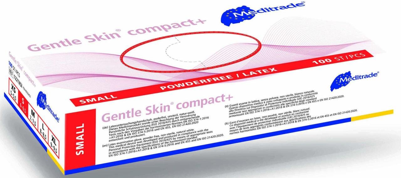 Thumbnail - Meditrade® Einmalhandschuhe Gentle Skin® compact+ S weiß