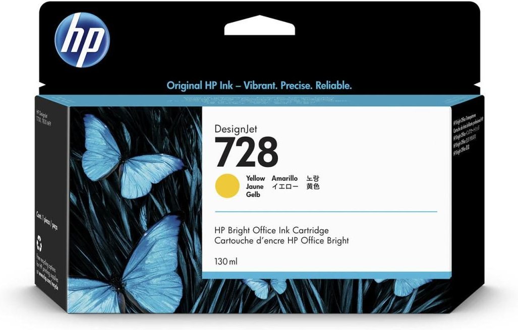 HP Original 728 Druckerpatrone - gelb (F9J65A)