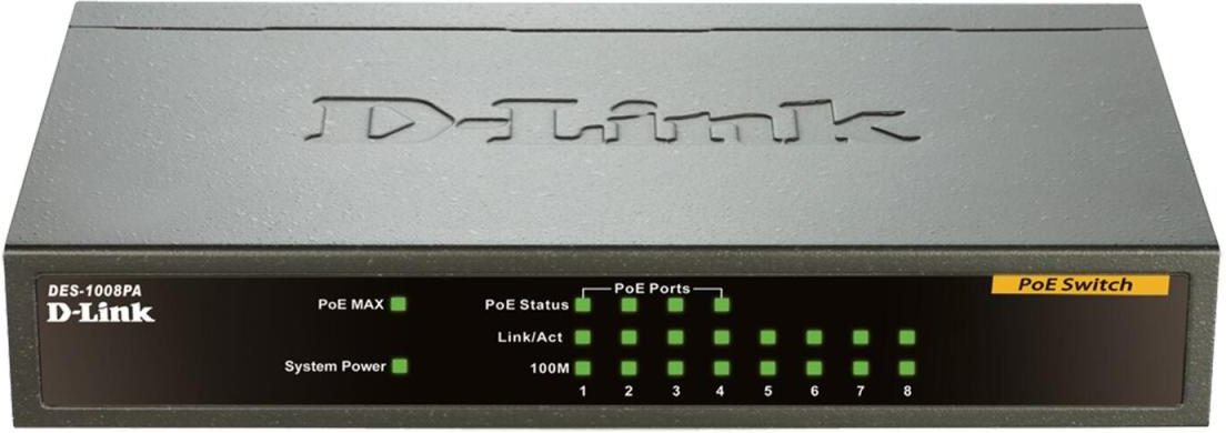 D-Link DES-1008PA 8-Port 100MBit/s PoE Switch