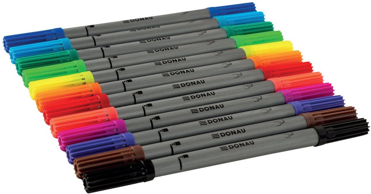DONAU Filzstifte Mehrfarbig 2.0 + 3.0 + 4.0 mm