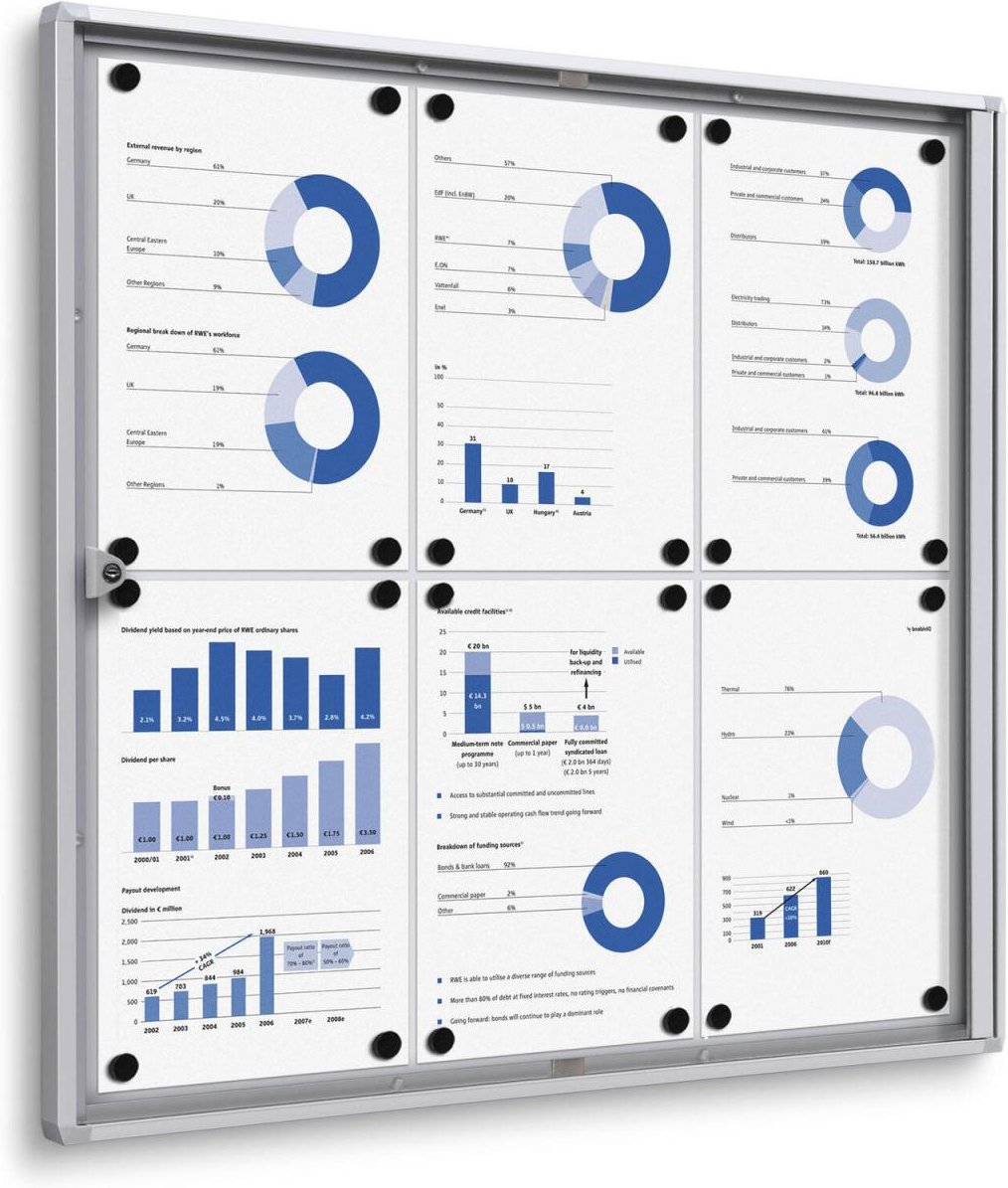 Showdown® Displays Economy XS Schaukasten 6x DIN A4 keine-Fach silber