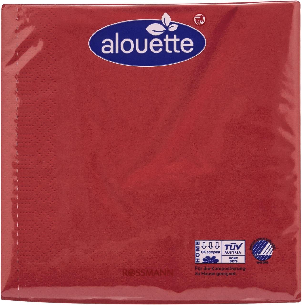 alouette Servietten 33,0 x 33,0 cm 3-lagig rot