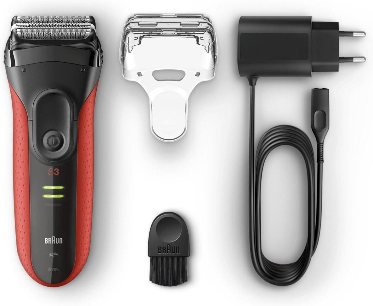 Braun Rasierer Series 3 3030s Rot-Schwarz (112587)