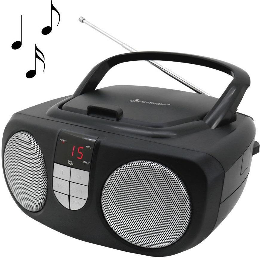 soundmaster SCD1400SW Tragbarer CD-Player schwarz, silber