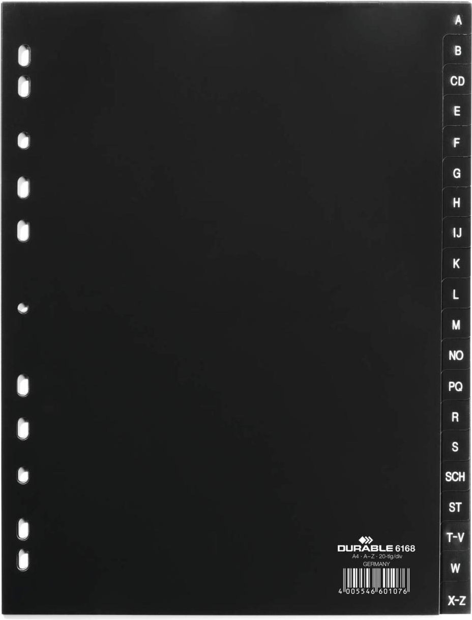 Thumbnail - DURABLE Register A4 A-Z geprägt PP - 20-tlg.