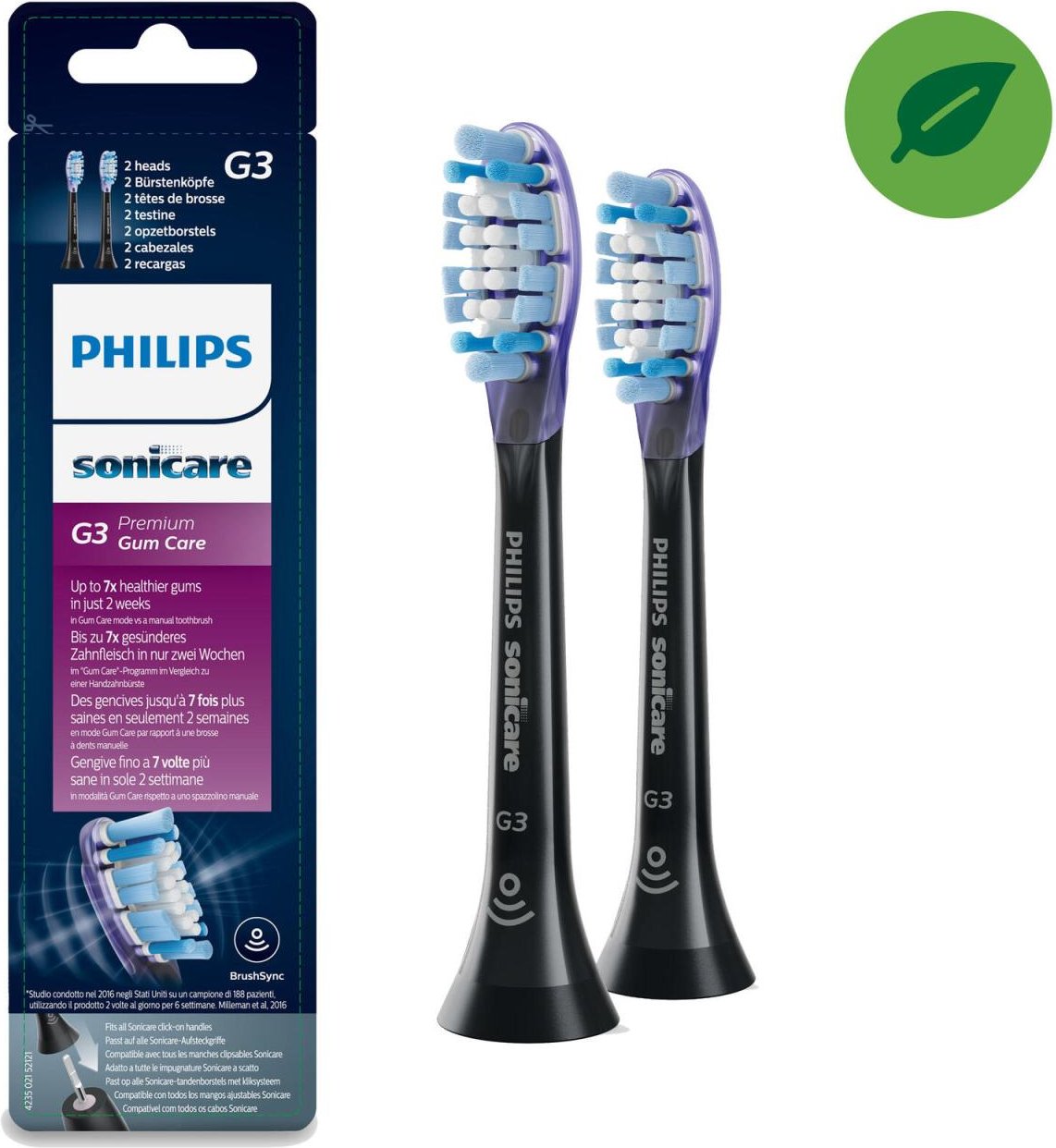 Philips Sonicare G3 Premium Gum Care HX9052 standard - Austausch-Bürstenkopf, 2 St