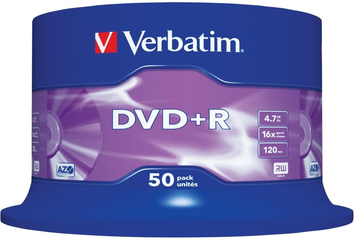 Verbatim DVD+R 4,7GB 16x 50er Spindel