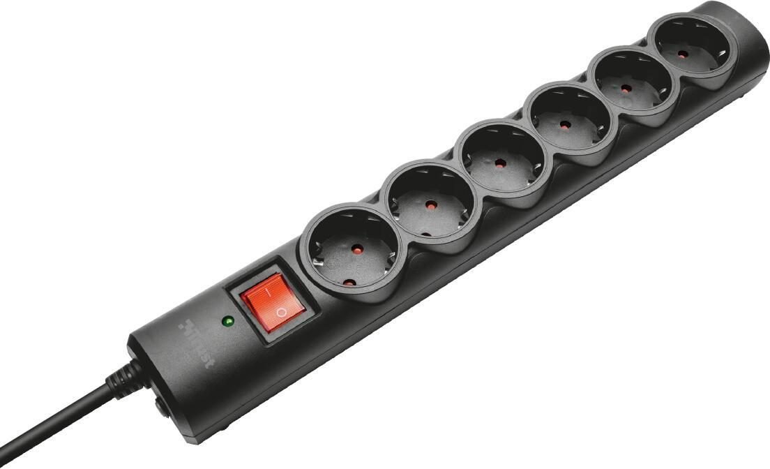 Trust Überspannungsschutz mit 6 Anschlüssen - Schwarz EU