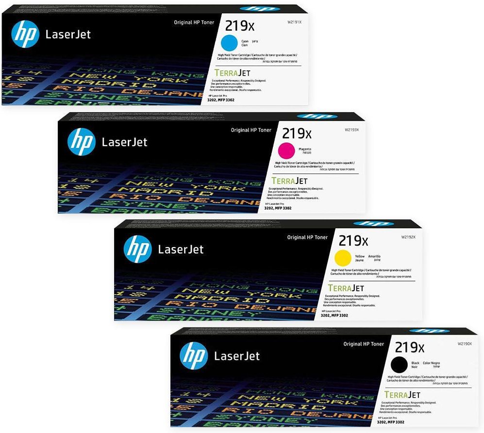 HP Original Toner Set 219X - 4er Multipack W2190X, W2191X, W2192X, W2193X, cyan, magenta, gelb, schwarz