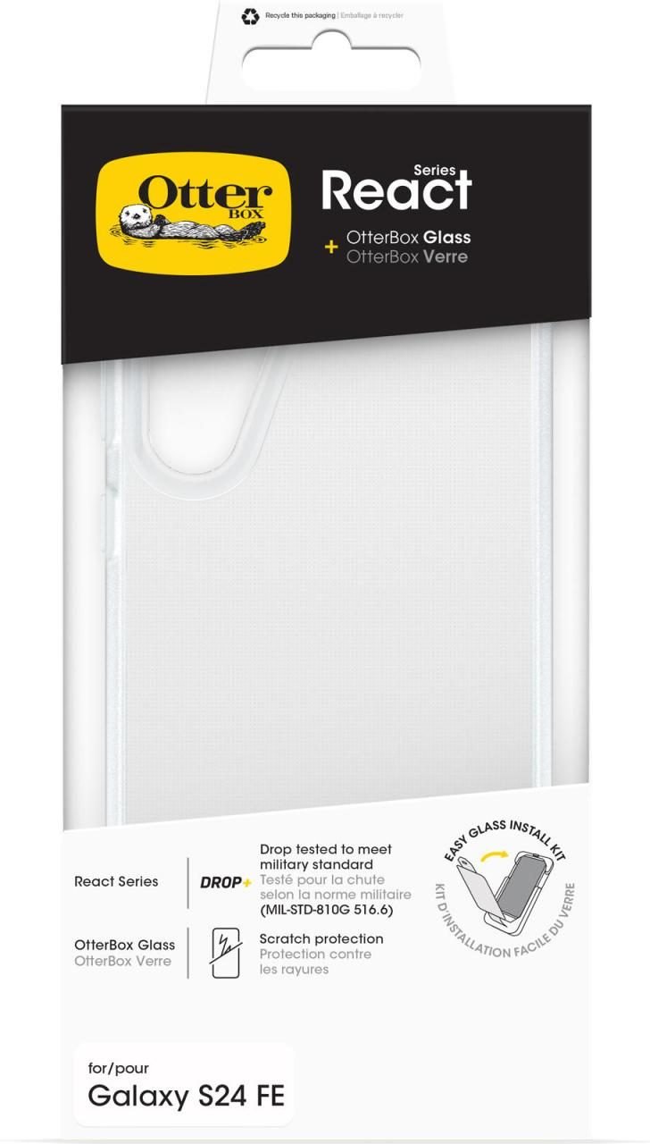 OtterBox React Series Hülle + Glass für Samsung Galaxy S24 FE - transparent