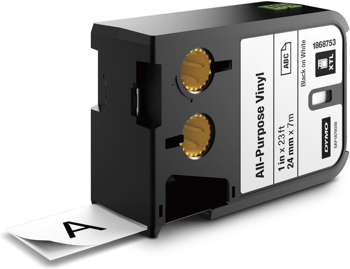 DYMO® Original XTL Schriftband, - schwarz auf weiss -, für XTL 300/500, farbiges Vinyl, endlos