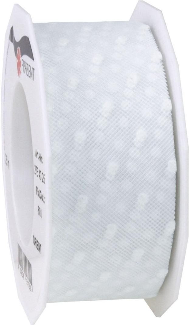 PRÄSENT Geschenkband Orient 40 mm x 25 m weiß