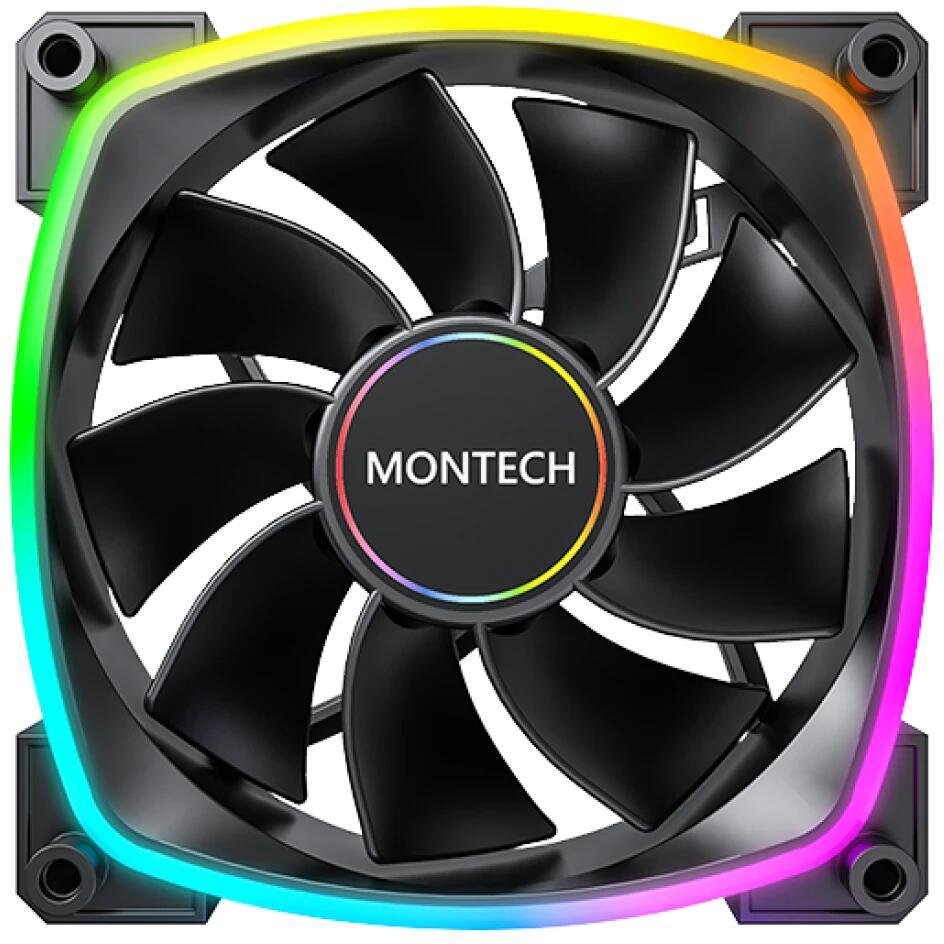 0 Montech Lüfter RX140 PWM, 140mm, Schwarz