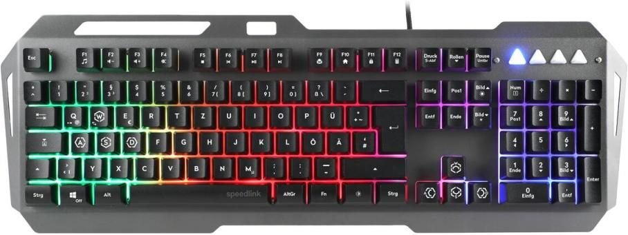 Speedlink LUNERA Metal RGB Rainbow Gaming Tastatur, schwarz - DE Layout