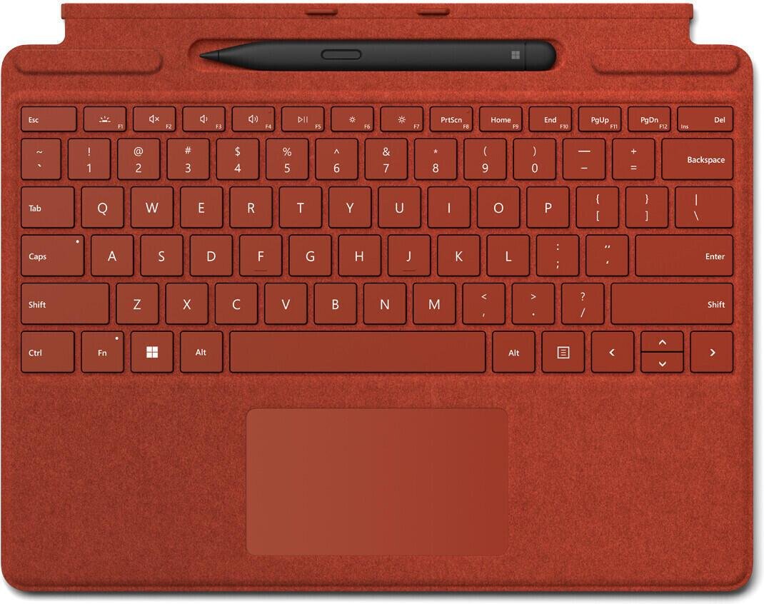 Thumbnail - Microsoft Surface Pro Type Cover Poppy Red mit Surface Slim Pen 2